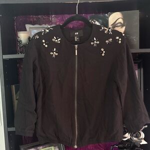 H&M Black Bomber Jacket Casual Style
